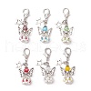 Angel Glass Beaded & Alloy Pendant Decorations HJEW-MZ00192-2