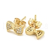 Brass Micro Pave Cubic Zirconia Ear Studs EJEW-P261-24A-G-2