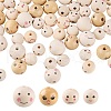 80Pcs 4 Style Natural Wood European Beads WOOD-LS0001-37-1