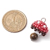 Seed Beads & Natural Tiger Eye Beaded Charms PALLOY-MZ00333-02-2