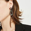 Flat Round with Teardrop Alloy Rhinestone Dangle Stud arrings FS-WG44AEC-01-4