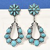 Alloy Synthetic Turquoise Dangle Stud Earrings EJEW-U053-12AS-3