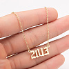 2013 Birth Year Number 201 Stainless Steel Pendant Cable Chain Necklaces FS-WGB5F08-54-1