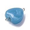 Acrylic Imitation Gemstone Style Heart Connector Charms PALLOY-JF03510-01-4