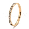 304 Stainless Steel Rhinestone Rings STAS-D178-02G-04-1
