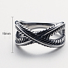 Criss Cross 304 Stainless Steel Finger Rings FS-WG1CD1D-02-2