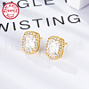 Cubic Zirconia Rectangle Stud Earrings ES5982-4-2