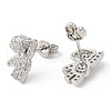 Clear Cubic Zirconia Bear Stud Earrings EJEW-R149-02P-2