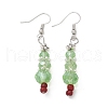Christmas Glass Beads Dangle Earrings EJEW-JE01624-3