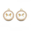 Rack Plating Alloy Enamel Pendants ENAM-T017-06B-1