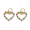 Brass Micro Pave Cubic Zirconia Pendants KK-C092-24G-G-1