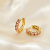 Stylish Brass Cubic Zirconia Hoop Earrings JG4210-2