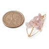 Natural Rose Quartz Chip Pendants PALLOY-JF02596-04-2