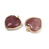 Natural Strawberry Quartz Pendants G-K347-10G-05-2