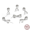 Anti-Tarnish Rhodium Plated 925 Sterling Silver Ice Pick Pinch Bails STER-Z001-017P-4