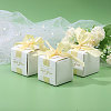 Wedding Paper Candy Gift Packaging Boxes with Polyester Ribbon CON-WH0105-08-5