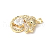 Brass Micro Pave Cubic Zirconia Pendants ZIRC-I071-21G-2