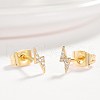 Brass Micro Pave Cubic Zirconia Flash Stud Earrings EJEW-BB35393-G-2