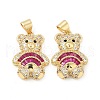 Brass Micro Pave Cubic Zirconia Pendants KK-H441-05A-G-2