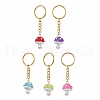 Glass Seed Beads Mushroom Keychain KEYC-MZ00021-1