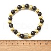 Brass Micro Pave Cubic Zirconia Beads Stretch Bracelets for Women Men BJEW-H201-01F-BG-5