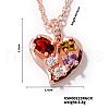 Brass Colorful Rhinestone Pendant Necklaces for Women IM3038-2-1