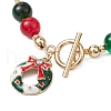 Christmas Theme Glass Beaded Bracelets BJEW-JB10940-2
