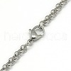 Tarnish Resistant Trendy Unisex 201 Stainless Steel Cross Rolo Chain Necklaces NJEW-L043B-09P-3