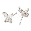 Butterfly Platinum Brass Stud Earrings EJEW-L270-07P-3