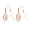 Brass Micro Pave Clear Cubic Zirconia Earring Hooks KK-N267-35G-1