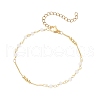 2Pcs 2 Styles Handmade Brass Curb Chains with Faceted Glass Links Bracelet & Finger Ring Bracelet Set BJEW-JB11772-3