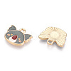 Light Gold Plated Alloy Enamel Charms ENAM-T009-79A-RS-2