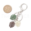 Tropical Leaf Baking Painted Alloy Pendant Keychains KEYC-JKC01270-01-3