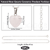 Beebeecraft 10Pcs Natural Rose Quartz Geometry Pendant Necklace NJEW-BBC0001-17-2