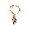 Brass Micro Pave Cubic Zirconia Open Cuff Rings for Women RJEW-U057-12A-G-4