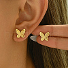 Stylish Stainless Steel Double-layer Butterfly Stud Earrings OJ6331-1