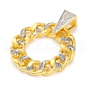 Rack Plating Brass Micro Pave Cubic Zirconia Pendants KK-M021-08G-02-2