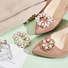 4Pcs 2 Styles Flower/Oval Alloy Rhinestone Detachable Shoe Buckle Clips FIND-FG0003-15-4