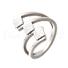 Textured Rhombus 304 Stainless Steel Finger Ring for Women RJEW-L126-09B-P-4