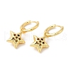 Rack Plating Brass Star Hoop Dangle Earrings EJEW-R150-10G-1