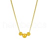 201 Stainless Steel 3 Round Graduated Beaded Pendant Necklaces FS-WGD22DA-02-3