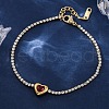 304 Stainless Steel Cubic Zirconia Link Chain Bracelets for Women NJEW-Z067-01G-01-2