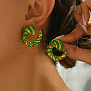 Stainless Steel Enamel Vortex Spiral Stud Earrings LD7600-1-1