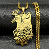 304 Stainless Steel Pendant Necklaces NJEW-C066-19G-1