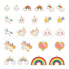 Boutigem 24Pcs 12 Style Alloy Enamel Pendants ENAM-BG0001-02-2