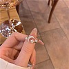 Brass Micro Pave Clear Cubic Zirconia Open Cuff Rings for Women FS-WGCF28E-01-3