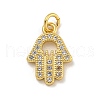 Rack Plating Brass Micro Pave Cubic Zirconia Pendants KK-C074-60G-01-1