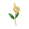 Brass Micro Pave Cubic Zirconia Pendants X-KK-A252-06A-G-1