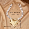 Heart Alloy Pendant Plastic Imitation Pearl Round Beaded Double Layer Necklaces for Women FS-WGB7F0A-01-6