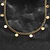 304 Stainless Steel Twisted Chain Necklaces with Disc Charm Tassel NJEW-R023-04G-2